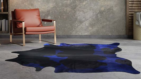 Blue & Black Cowhide Rugs