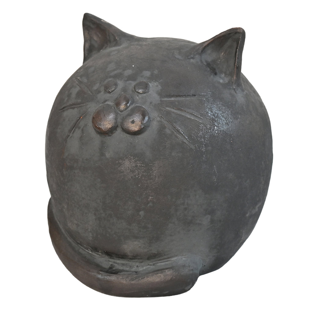 Bubbly Black Cat Clay Sculpture
