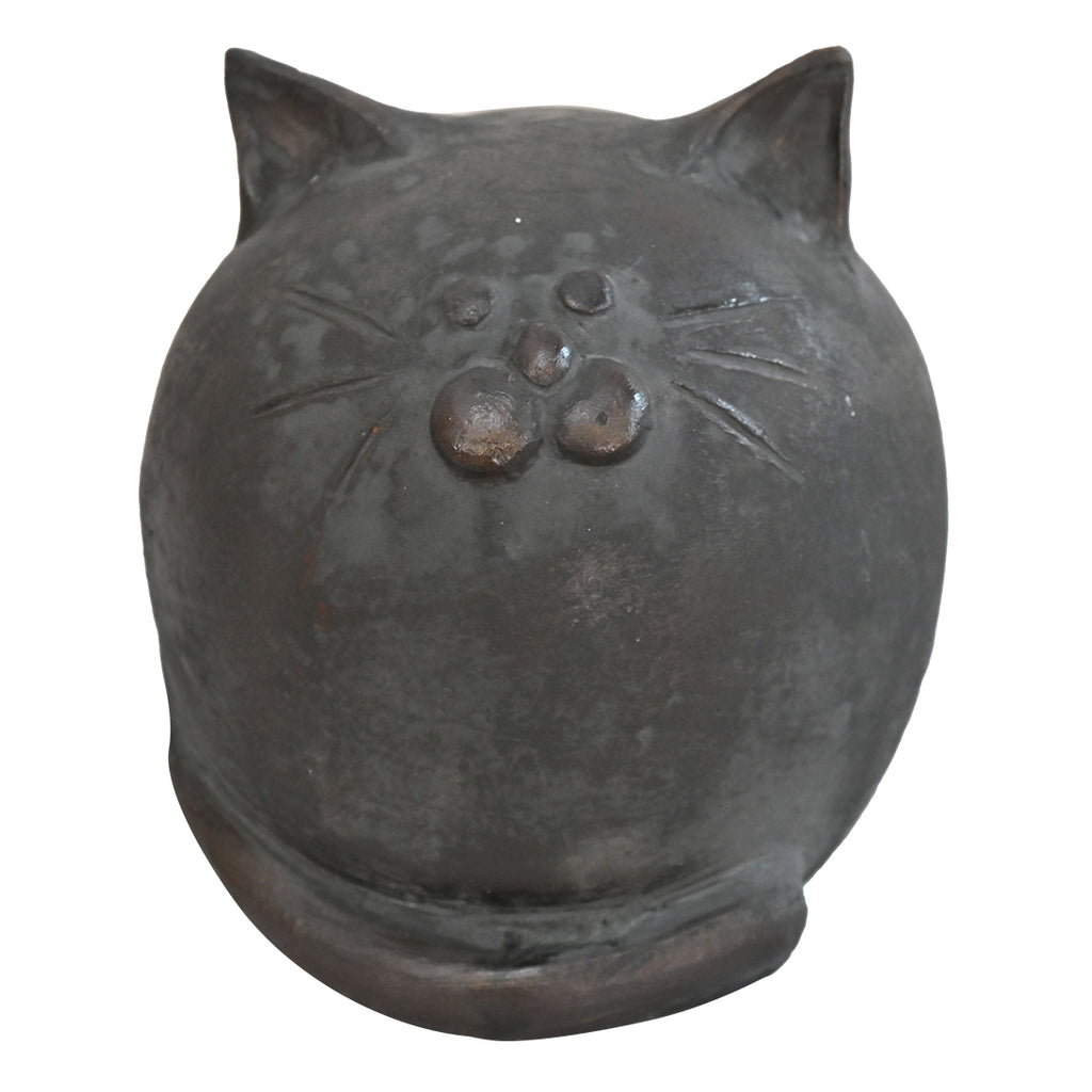 Bubbly Black Cat Clay Sculpture