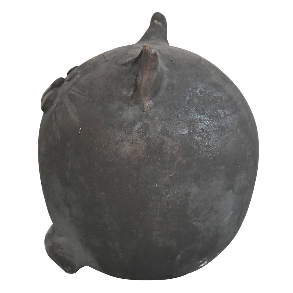 Bubbly Black Cat Clay Sculpture