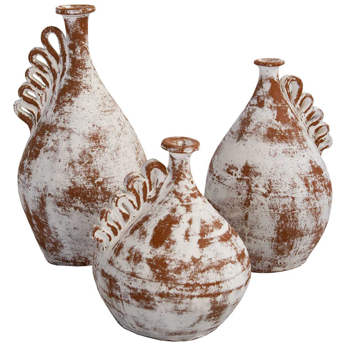 Swirling Sands Clay Vases - Set of 3