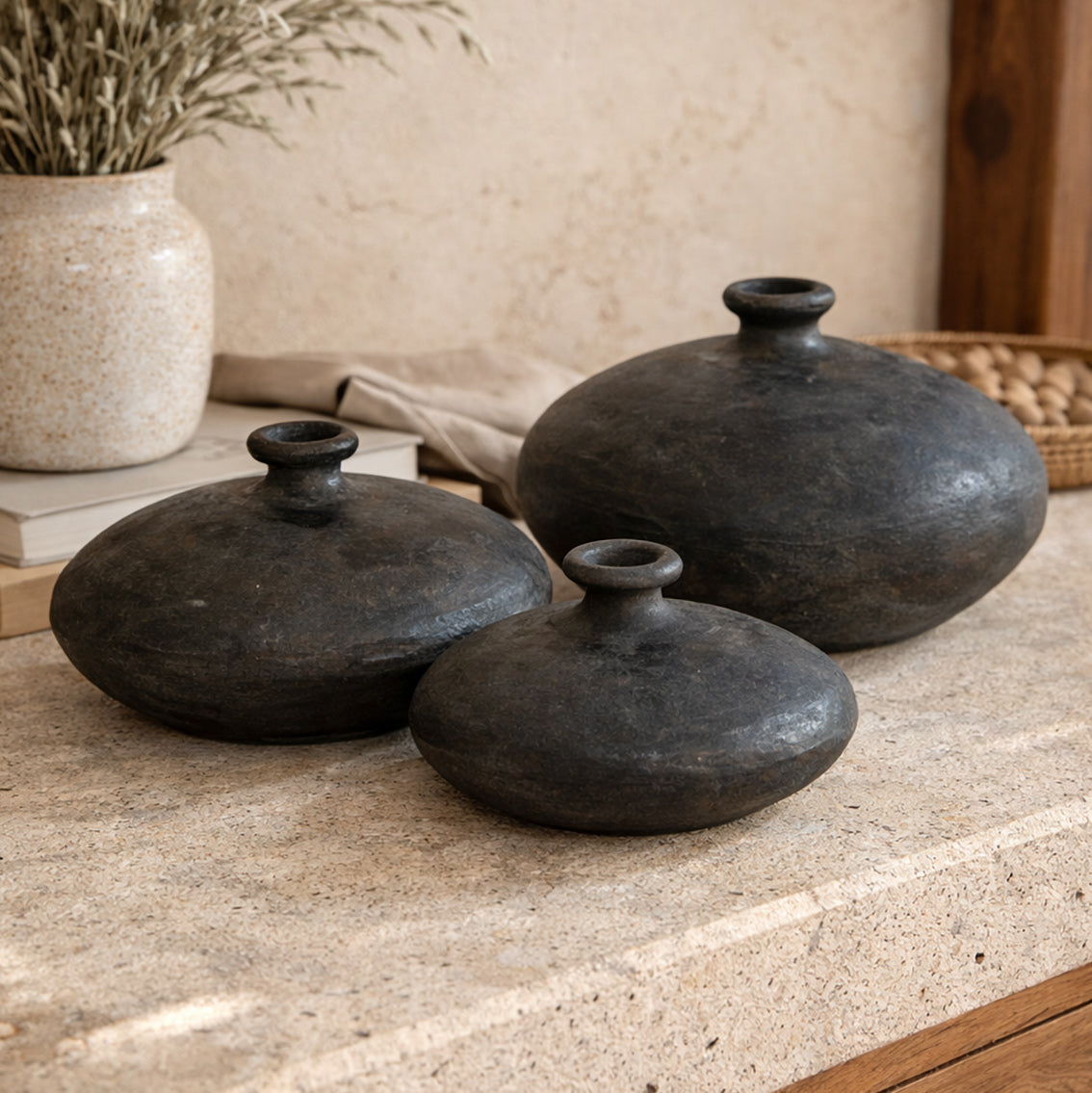 Black Sands Clay Vessels - Set of 3