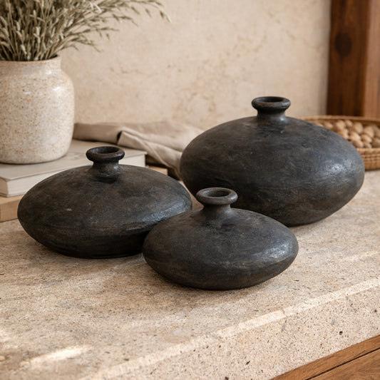 Black Sands Clay Vessels - Set of 3