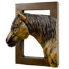 Golden Left Facing Horse Wall Sculpture