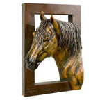 Golden Left Facing Horse Wall Sculpture