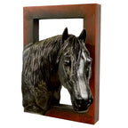 Right Facing Black Horse Head Wall Sculpture