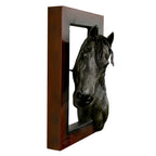 Left Facing Black Horse Head Wall Sculpture
