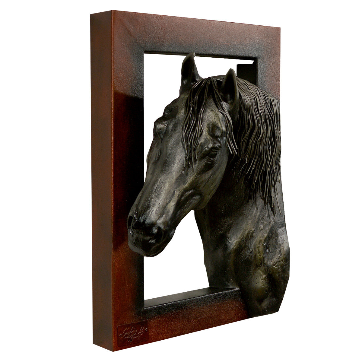 Left Facing Black Horse Head Wall Sculpture