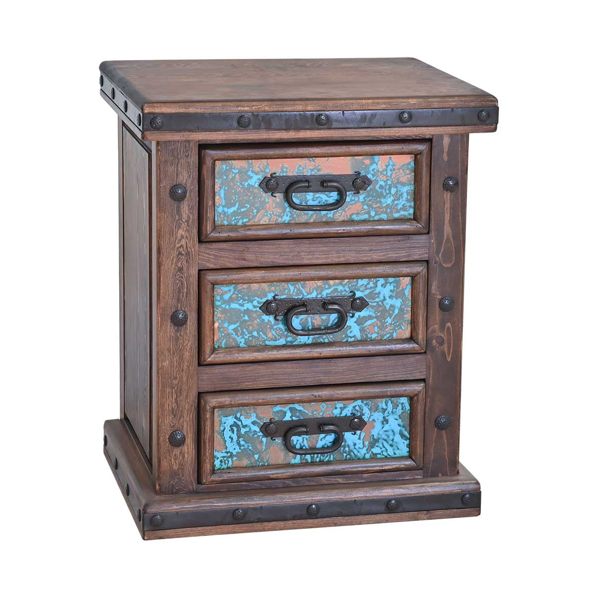 Turquoise Patina Nightstand