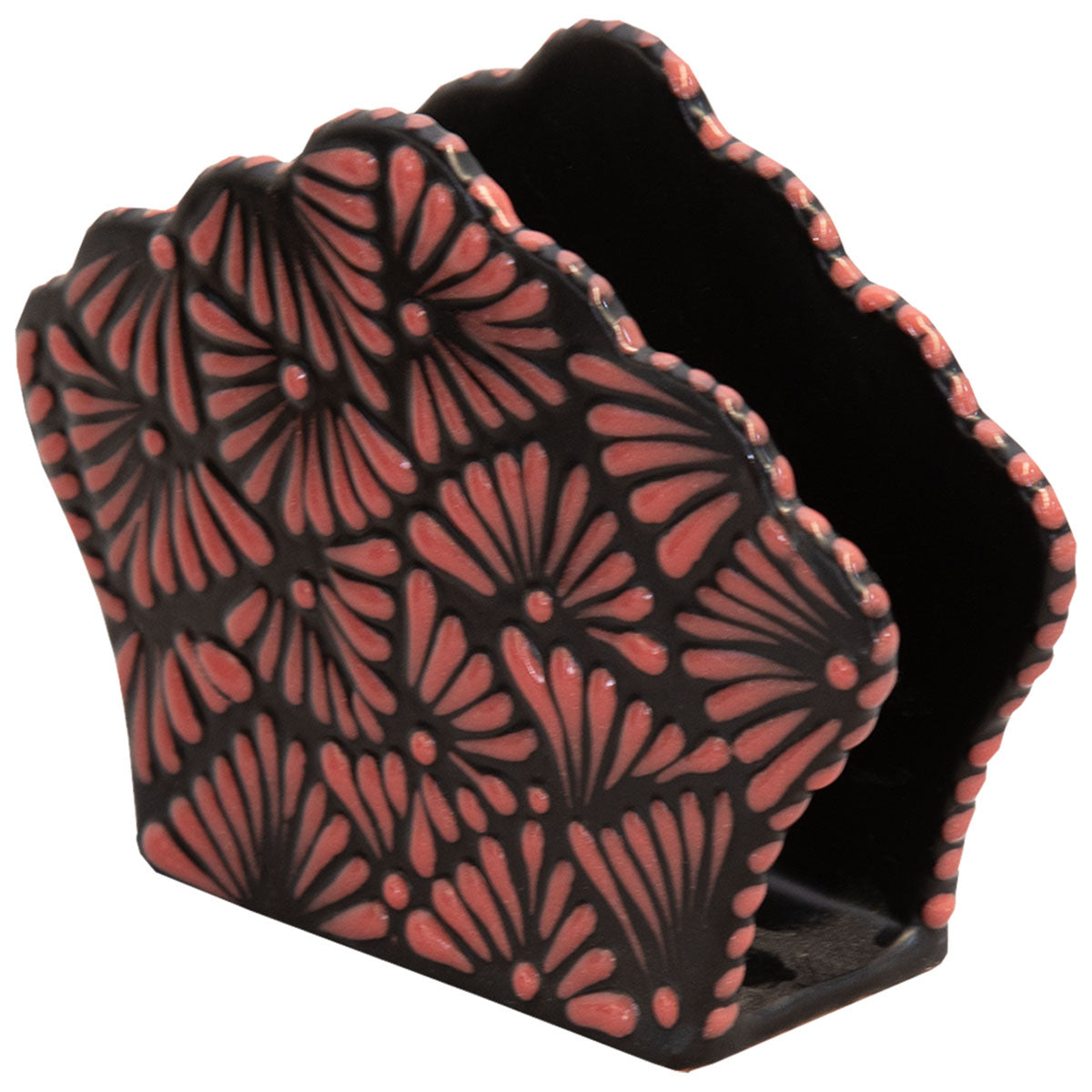 Sun Country Talavera Napkin Holder - Black & Pink