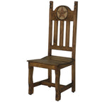 Stone Star on Brown Wood Dining Chair