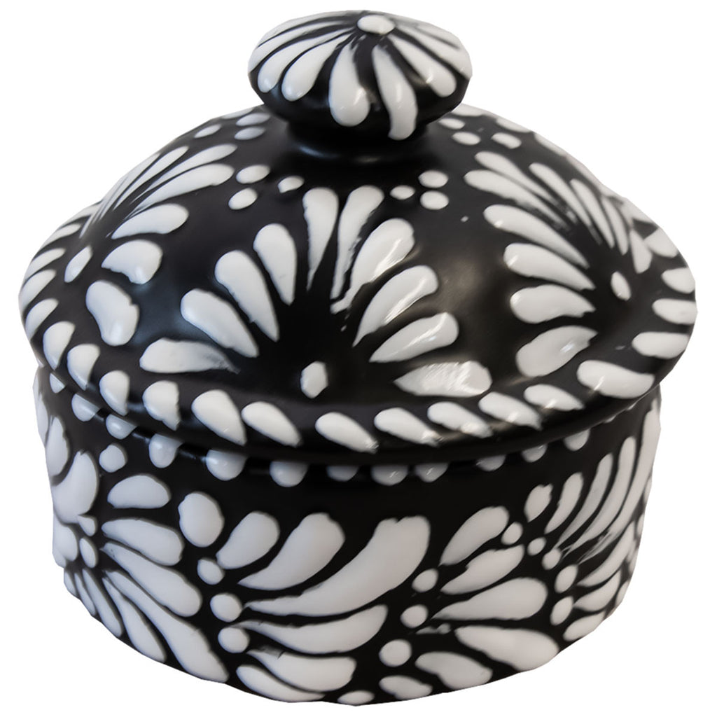 Moab Talavera Trinket Box - Black & White