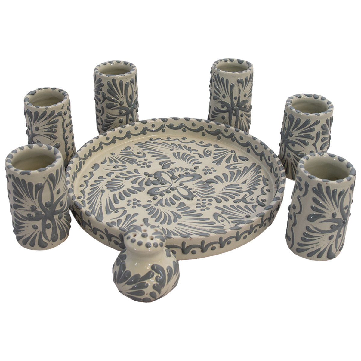 Dorado Talavera Tequila & Salt Shaker Set (8 pcs)