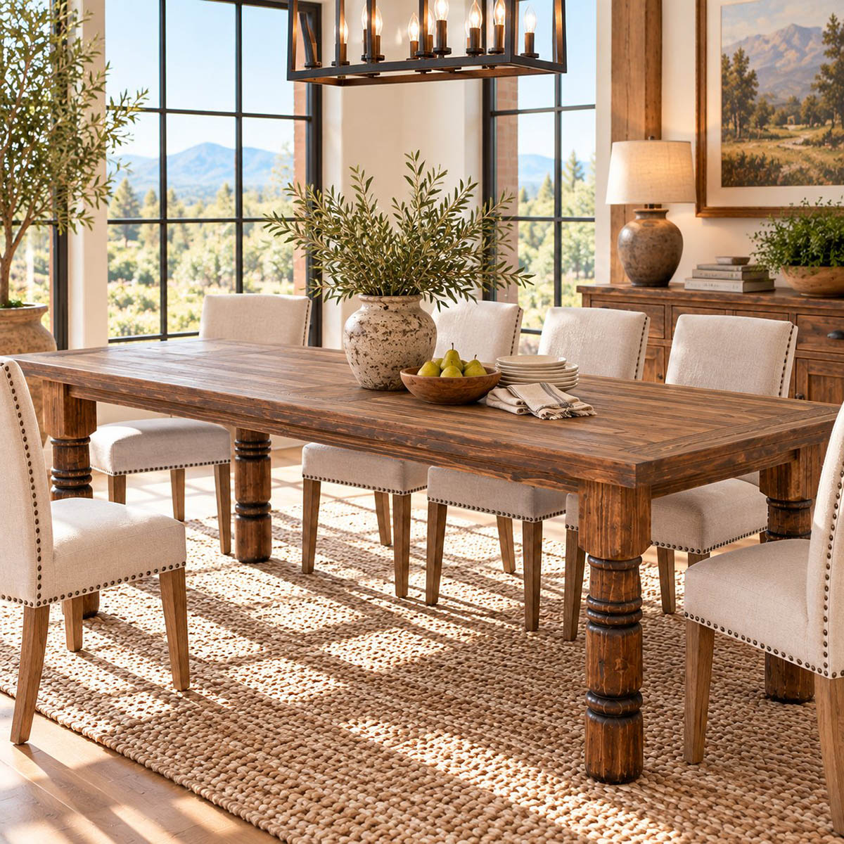 Stanford Brown Dining Table - 84 Inch