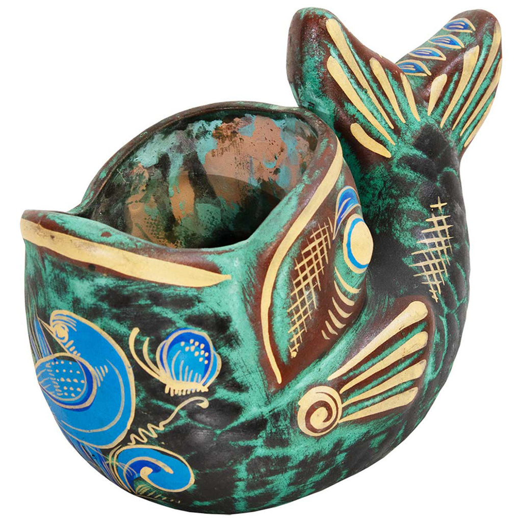 Tribal Bay Clay Fish Planter