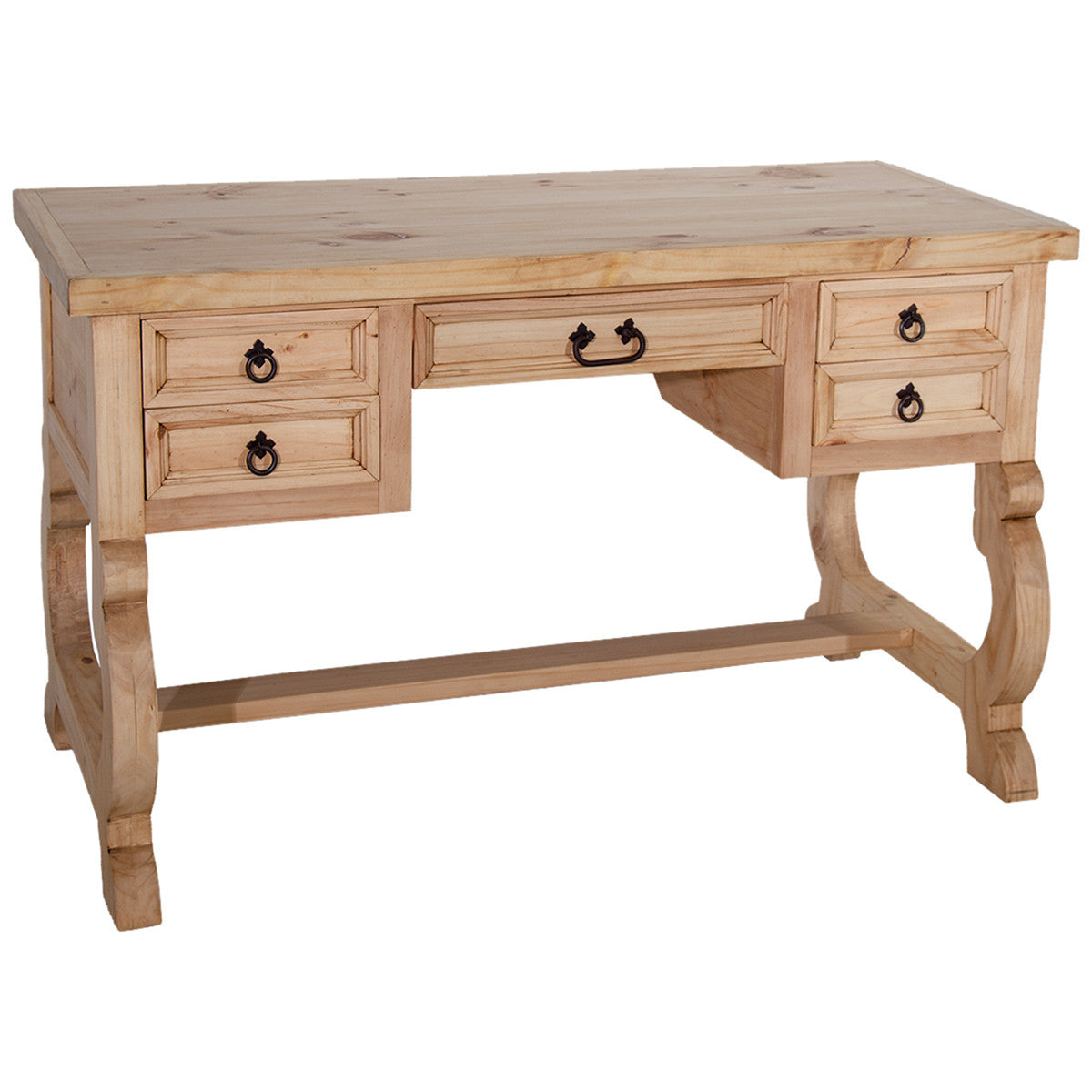 Hawkins Five Drawer Desk - Natural Finish