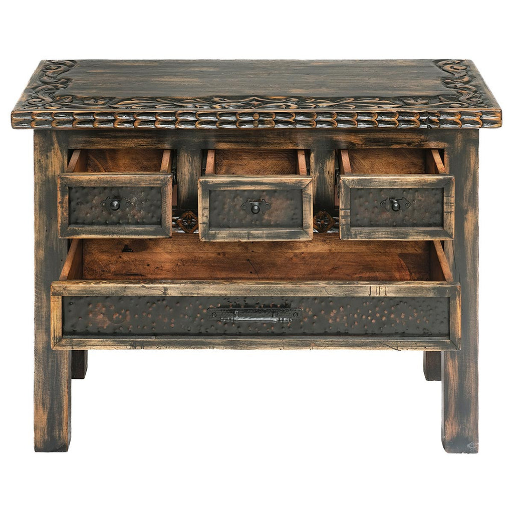 Taos Pueblo Black Carved Buffet