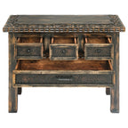 Taos Pueblo Black Carved Buffet