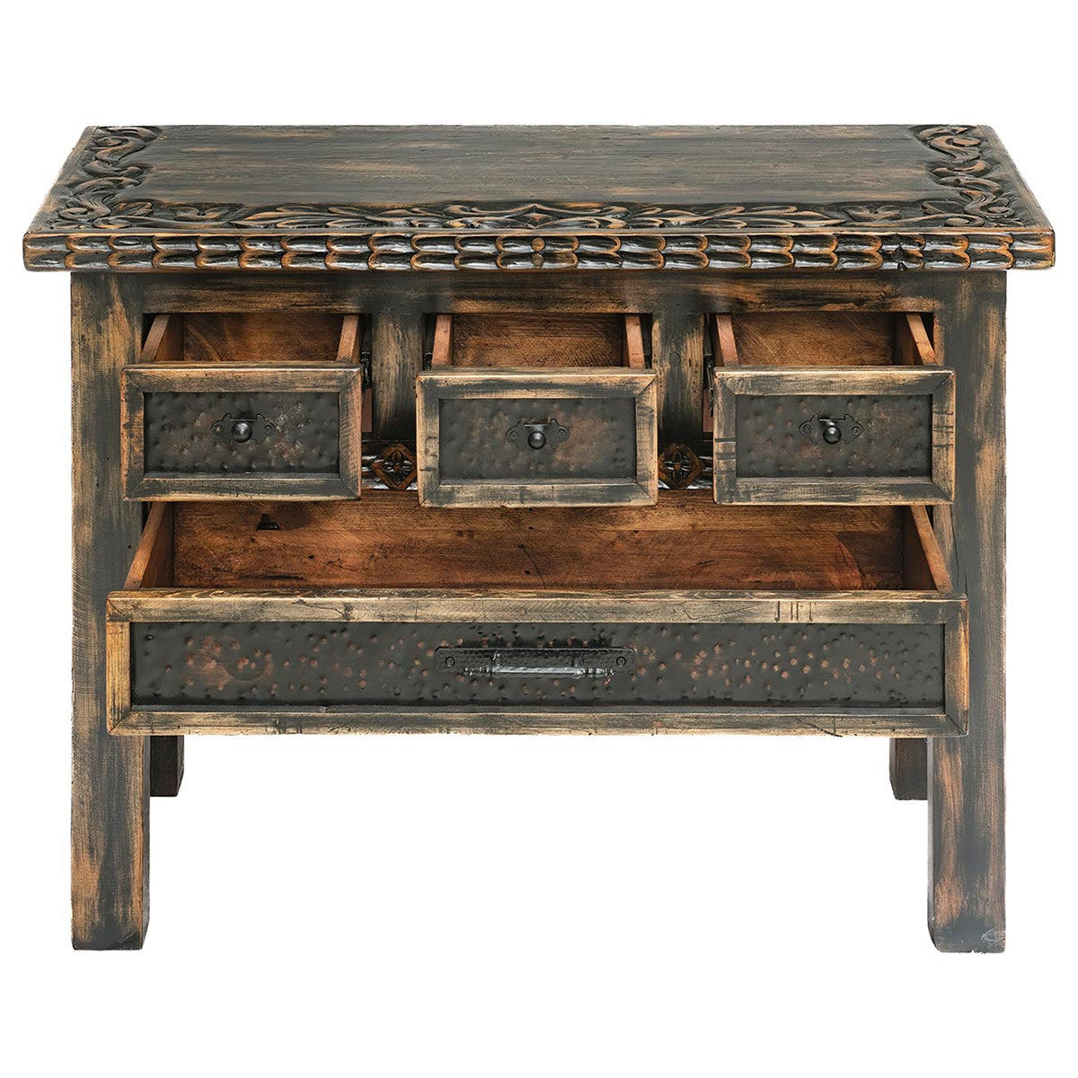 Taos Pueblo Black Carved Buffet