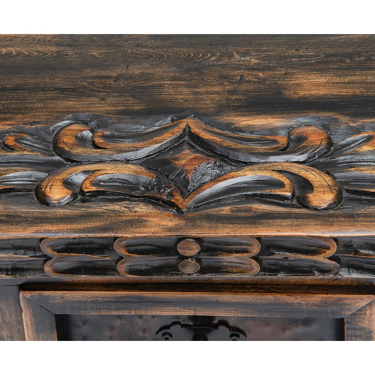 Taos Pueblo Black Carved Buffet