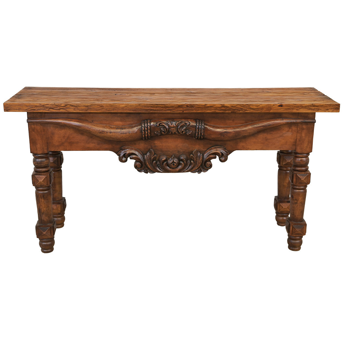 Longhorn Carved Console Table