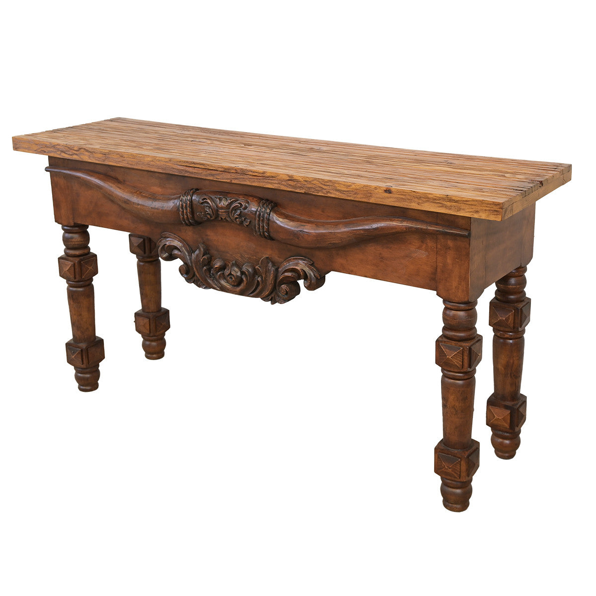Longhorn Carved Console Table