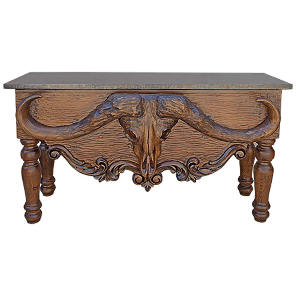 Longhorn Skull Console with Copper Top