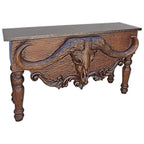 Longhorn Skull Console with Copper Top