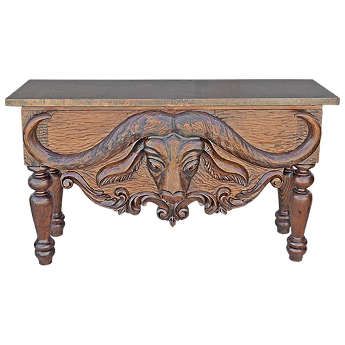 Longhorn Head Console with Copper Top