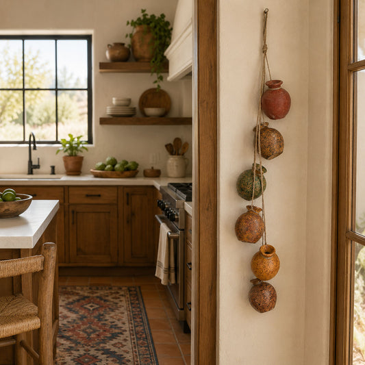 Strung Clay Hanging Pots Garland
