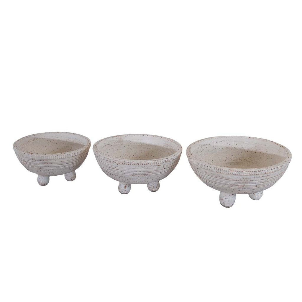 White Stallion Clay Bowls - Set of 3