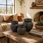 Midnight Dunes Clay Pots - Set of 3