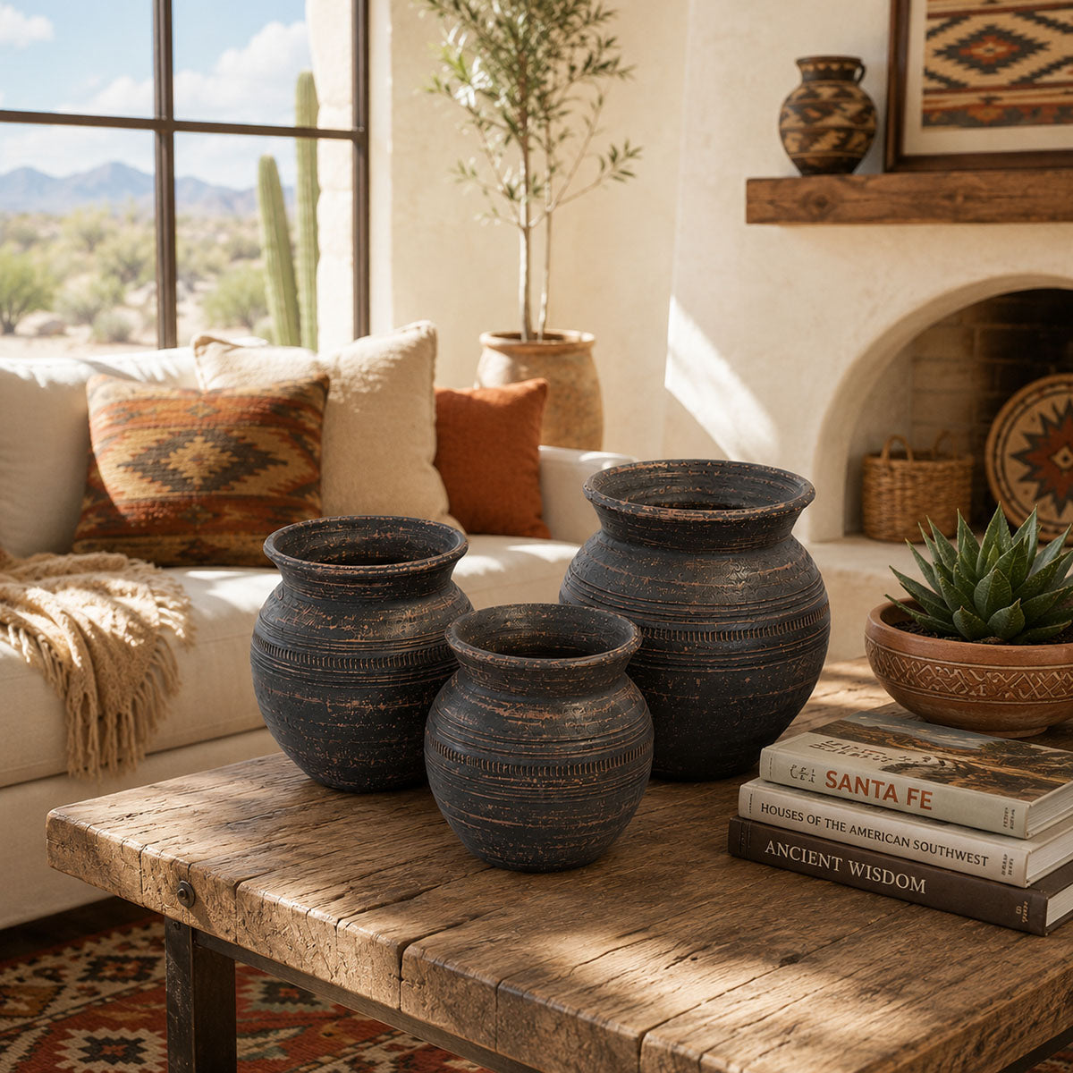 Midnight Dunes Clay Pots - Set of 3