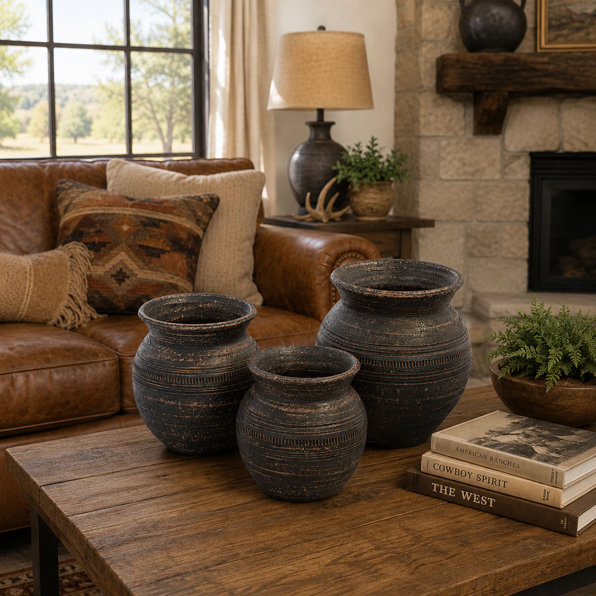 Midnight Dunes Clay Pots - Set of 3