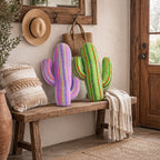 Whimsical Green Cactus Pillow