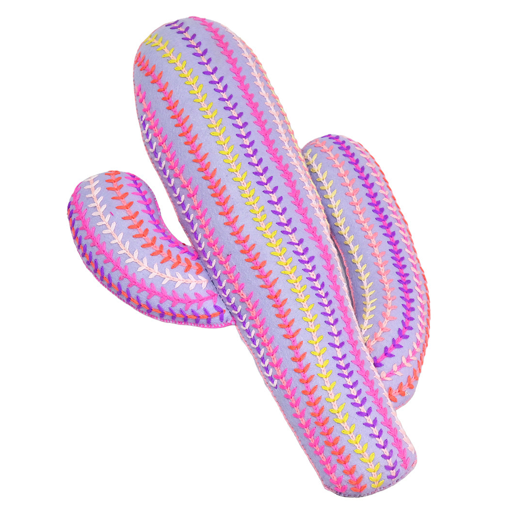 Whimsical Lavender Cactus Pillow