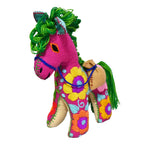 Whimsical Pink Donkey Fabric Sculpture