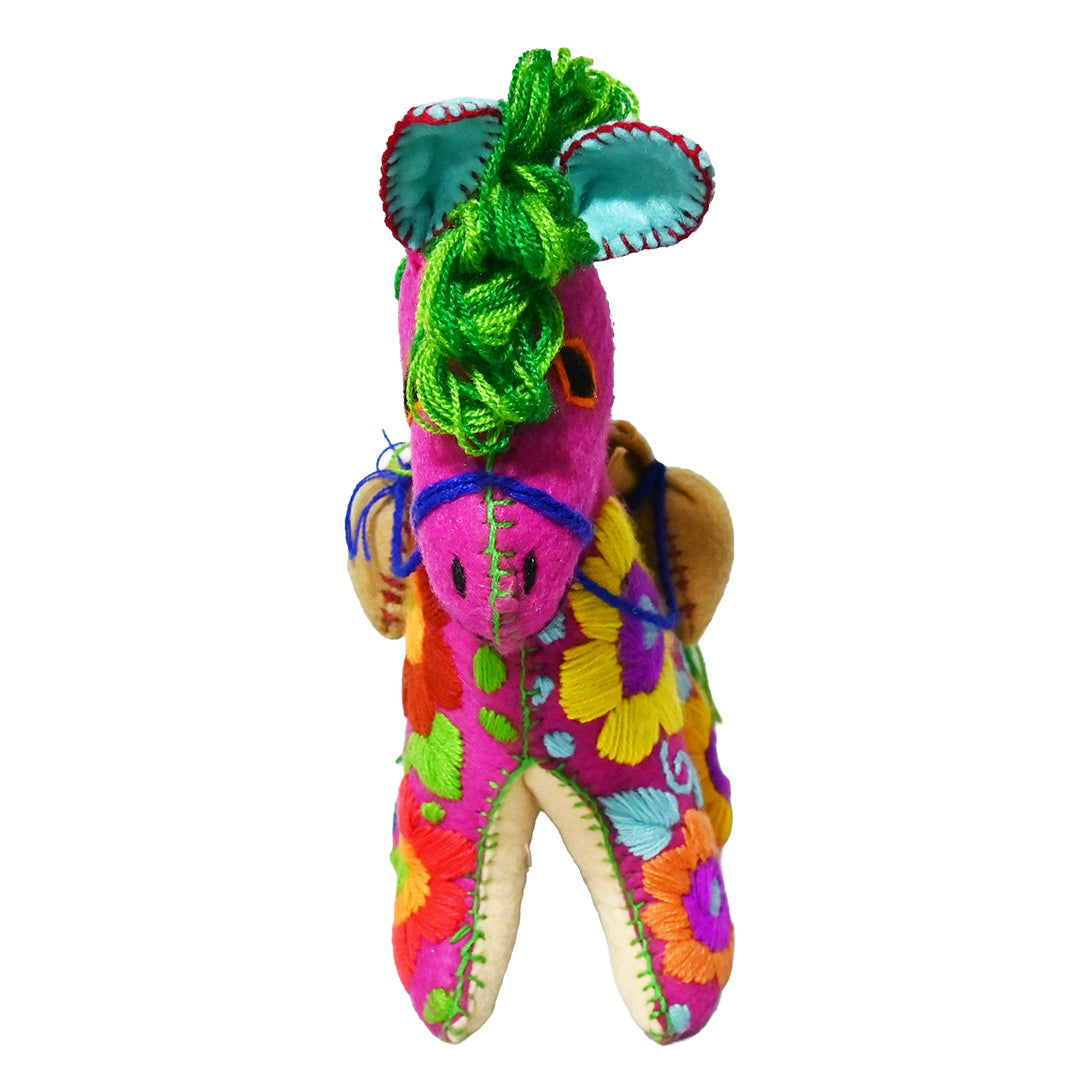 Whimsical Pink Donkey Fabric Sculpture