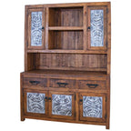 Guymon Reclaimed Wood Hutch with Metal Panels - White