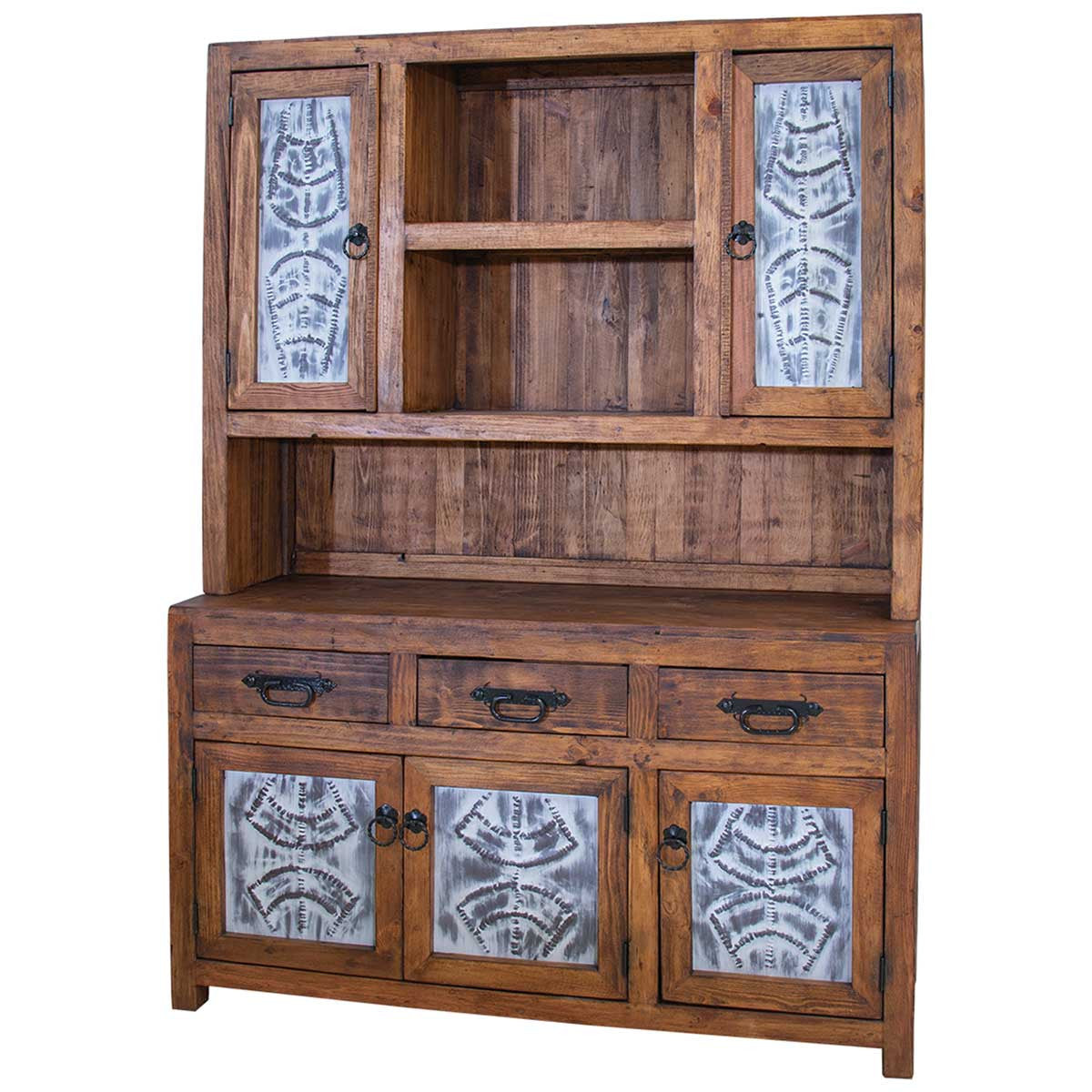 Guymon Reclaimed Wood Hutch with Metal Panels - White