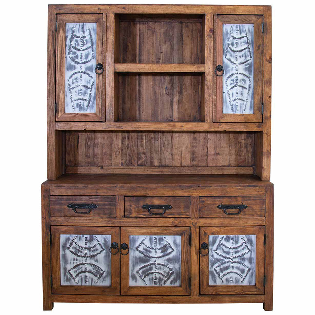 Guymon Reclaimed Wood Hutch with Metal Panels - White