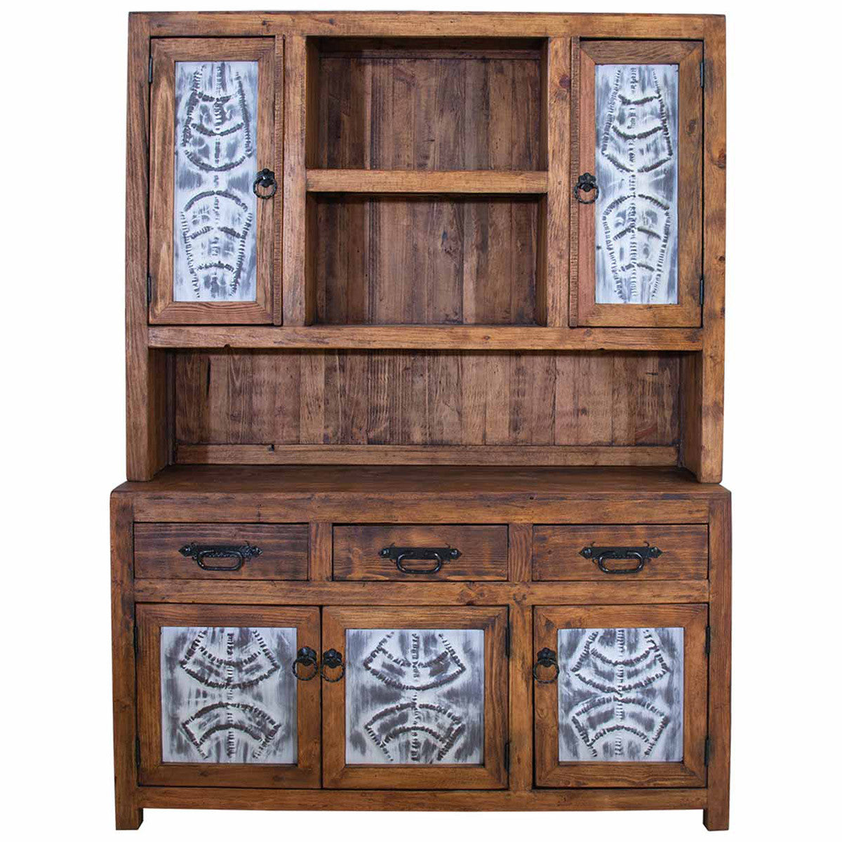 Guymon Reclaimed Wood Hutch with Metal Panels - White