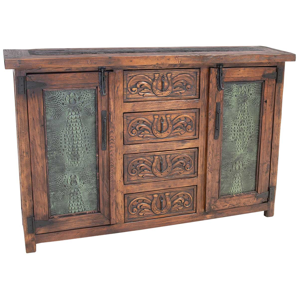 Galveston Ranch Buffet with Leather Panels
