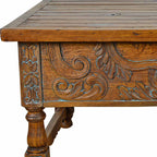 Holman Carved Desk with Reclaimed Wood Top