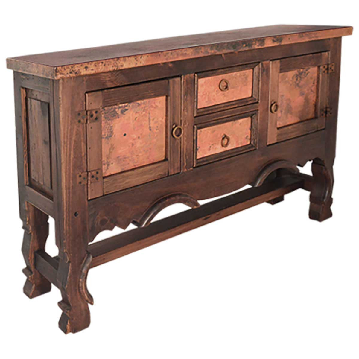 Amarillo Yoke Console Table with Copper Top