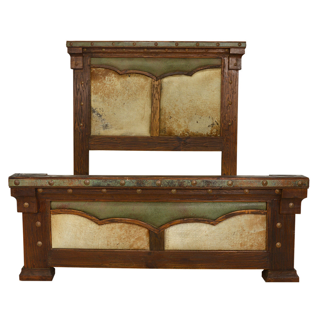 Stockade Solid Wood & Cowhide Bed - King