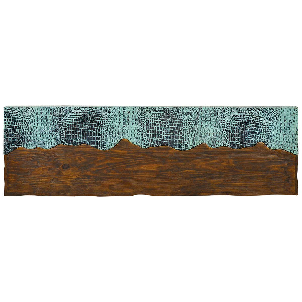 Tucson Live Edge Console with Leather Insert