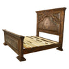 Roundup Solid Wood & Tooled Leather Bed - King