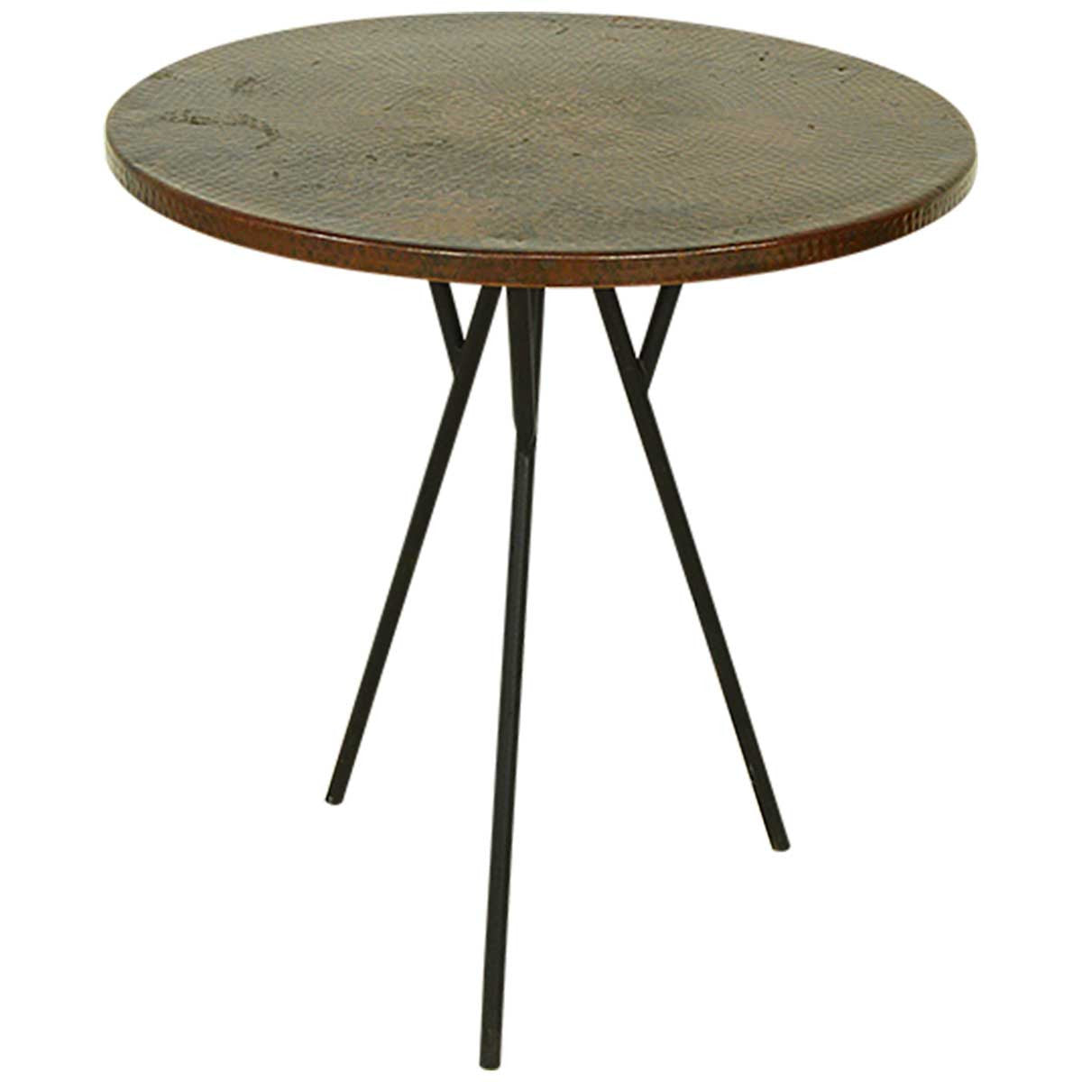 Copper & Iron Occasional Table - Dark Brown