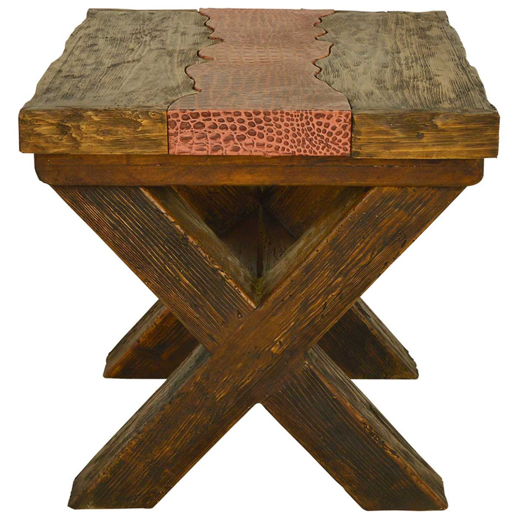 Sarasota Live Edge Side Table with Leather Insert